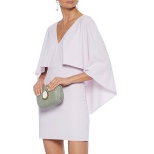 HALSTON HERITAGE Flowy Cape Crepe NEW Mini Dress Size 4